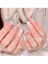 nail salon popo 新宿三丁目2号店　〈韓国ネイル×ワンホンネイル×長さだし〉/SNS映え★上品ワンホンネイル