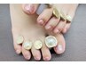 【Nail】フットバス+Footネイル ¥6500 【ワンカラー＆親指art】初回off無料