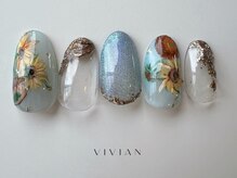 ヴィヴィアン ネイル(Vivian nail)/ゴッホ　ひまわり　絵画ネイル
