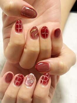 エスディーネイルズ(sd nails)/立体ヘビとぷるマグと花パート２