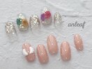 定額¥5880 押し花×ドットネイル