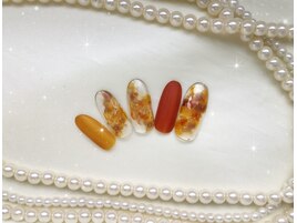 秋色落ち葉ニュアンスネイル