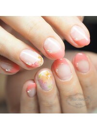 水彩フラワーネイル