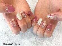 クアトログランシュ 青葉台(QUATRO×GranCieux)/ピンク チェック ニット ネイル