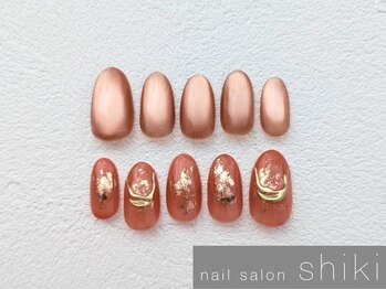 シキ 藤沢店(shiki)/アシメオレンジネイル ￥6800