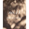 ナンバー13 アイラッシュ(no.13 eyelash)ロゴ