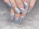 涼し気なマグネットネイル