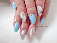 リール アイプラスビューティー(Rire eye + beauty)/ギンガムチェックネイルグレー