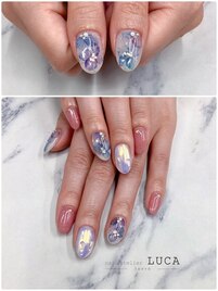 W-761 大人可愛い紫陽花ネイル