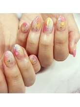 ブーケラテ(bouquet latte)/水滴ネイル