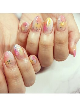 ブーケラテ(bouquet latte)/水滴ネイル