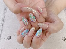 ネイル ビューティーマジック 葛西本店/キラキラオーロラパーツネイル