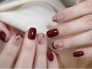 ナユキネイル 渋谷店(NA.YUKI NAIL)/大人ボルドーネイル