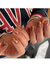 ニュアンスぷっくりネイル