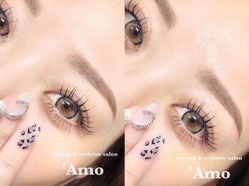 アモ('Amo)の写真/派手すぎず、自然な華やかさを演出♪まつげとアイブロウの同時施術で垢抜け顔に《フラットラッシュ¥4000~》