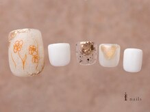 アイネイルズ 吉祥寺店(I nails)/トレンド落書きフラワーベージュ