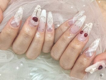キレイエ ネイルズ(KIREIE NAILS)/さくらんぼ チェック ガーリー