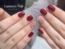 ルミエール ネイル モンナカ(Lumiere Nail Monnaka)/ボルドー/ツイード/ブラウン