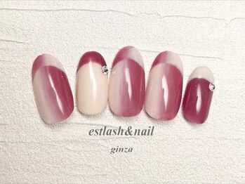 エストラッシュアンドネイル 銀座店(est lash&nail)/ピンクオンブレフレンチ