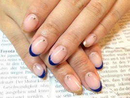 【細カラーフレンチネイル】
