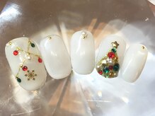 ラリュールネイル(L'Allure nail)/白クリスマスネイル￥8200