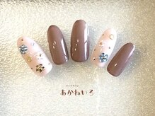 ネイルサロン あかねいろ/大人シンプル　フラワーネイル