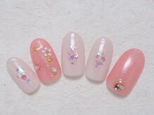シックネイル(CHIC nail)/パールビジュー＆ホログラム
