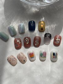 大人ショートネイル×ニュアンス