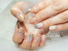 シュガーネイル(sugar nail)/ふわふわピンクネイル