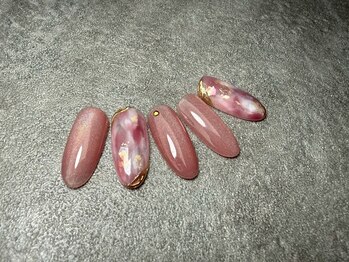 ピンクマグネット×大理石風