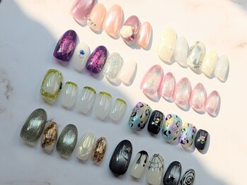 ネイルサロン ルーム 千葉店(ROOM)の写真/ジェルネイルもマグネットも♪毎月更新の豊富な定額ARTでトレンドのワンホン・ニュアンスまで自分好みに◎