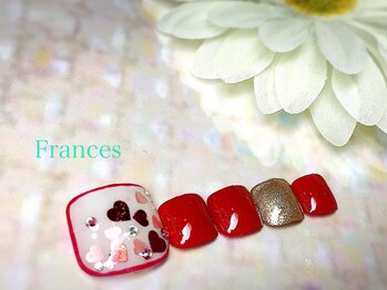 フランセス(Frances)/フット　ハート散らしネイル