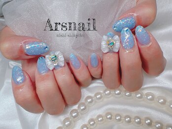 アルスネイル(Ars nail)/水色リボンネイル