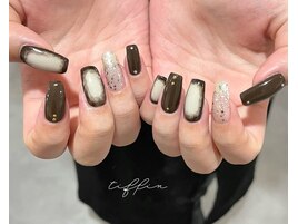 ～ブラウン囲みネイル～