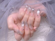 スノーネイルサロン 新宿店(Snow nail salon)/マグネットフレンチ/バラ