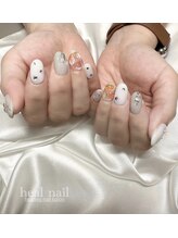 ヒールネイル(heal nail)/gray×white×うるうる～