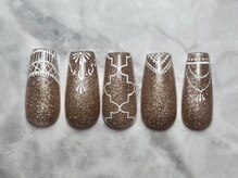 テンプテーション ネイル スタジオ(Temptation nail studio)/色変更も◎繊細手描きモロッカン
