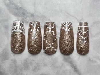 テンプテーション ネイル スタジオ(Temptation nail studio)/色変更も◎繊細手描きモロッカン