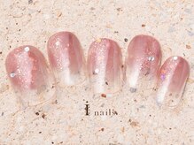 アイネイルズ 町田店(I nails)/ホロラメピンク塗りかけ6480円