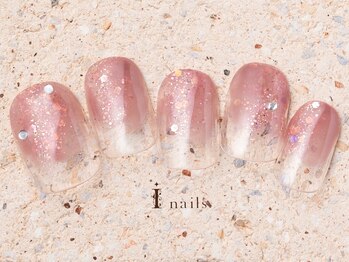 アイネイルズ 町田店(I nails)/ホロラメピンク塗りかけ6480円