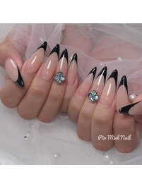 ブラックフレンチネイル