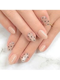 水玉ネイル★ミルキーベージュ
