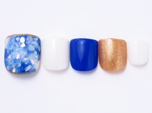 ネイリックス 栄ガスビル(NAILX)/ブルー・タイダイ柄ネイル☆