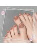 Foot【ソフトジェルオフ無料】^ ^フラッシュ&マグネットネイル￥5,280