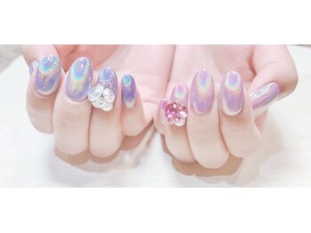 ティー クリア ネイルアンドアイラッシュ 中島店(T.Clear Nail & Eyelash)/Vカットビジューネイル