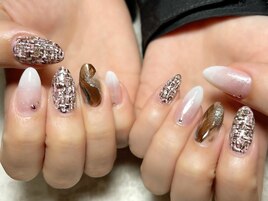 ブラウン&ホワイトツイード