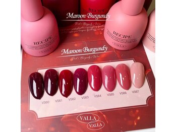 ピンク/レッド/ボルドーネイル