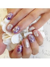 ヘアー ユニバース(HAIR UИIVERS)/艶肌マグ+アメジスト風ネイル