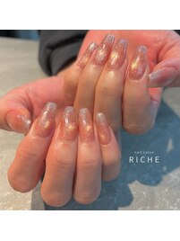 赤みピンクマグ×ラメグラネイル