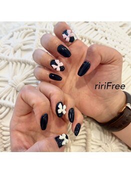 リリフリー(riri Free)/Blackネイル 3Dリボン